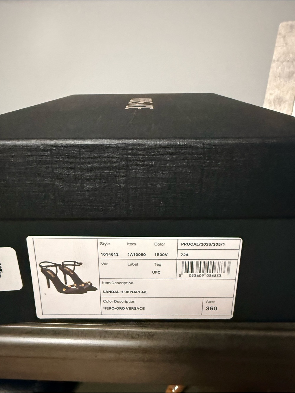Versace Black and Gold Shoe Box - Picture 2 of 4
